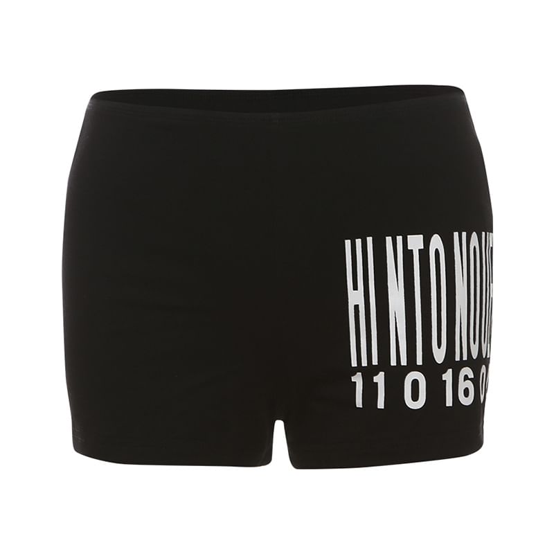 Sosana - T-shirt met korte mouwen en tekstopdruk en losse pasvorm / mini-shorts met lage taille en tekstopdruk