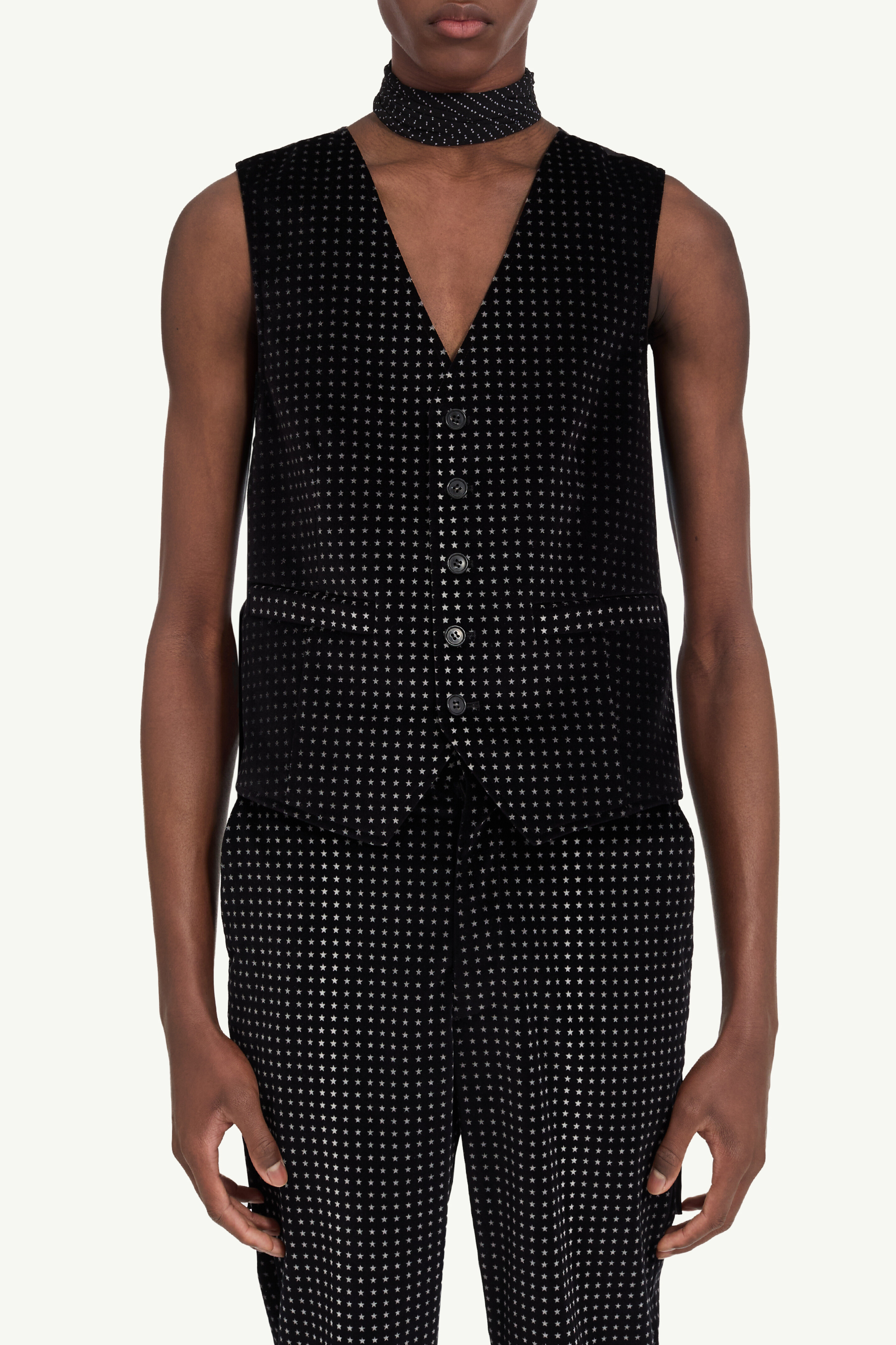 Gilet en velours à motif étoile en coton pour homme | MM6