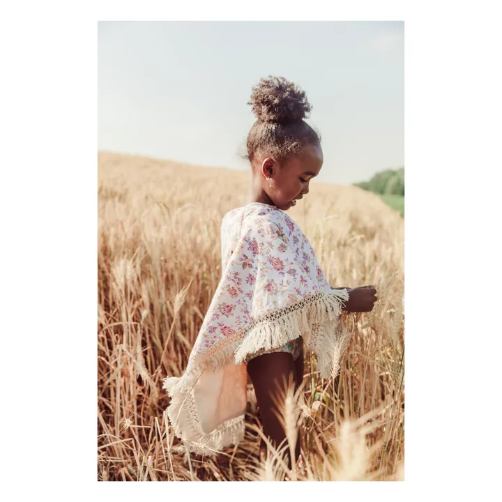 Louise Misha Poncho de bain Mael en coton bio | Crème