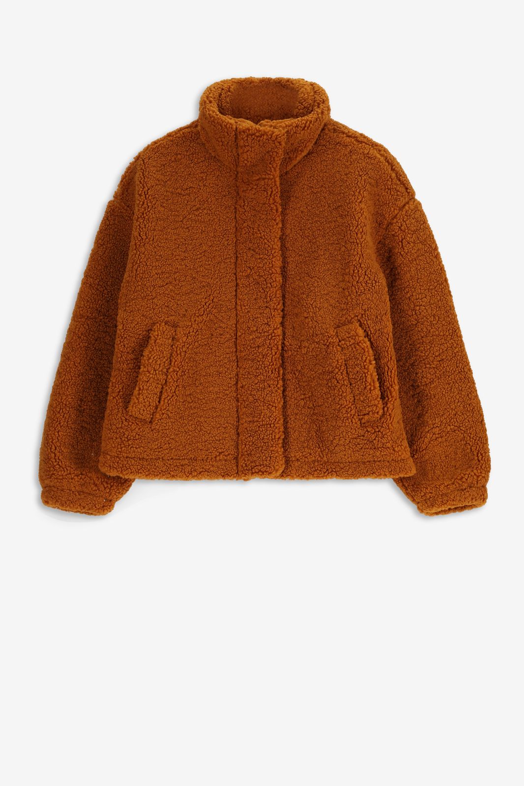 Bruine korte teddy jas