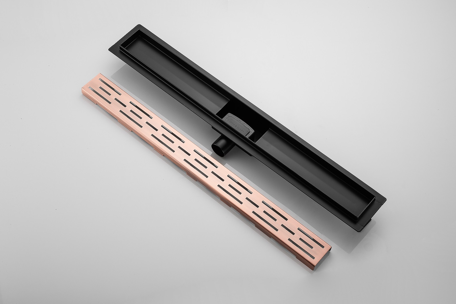Saniclear Copper douchegoot 70x7cm geborsteld koper