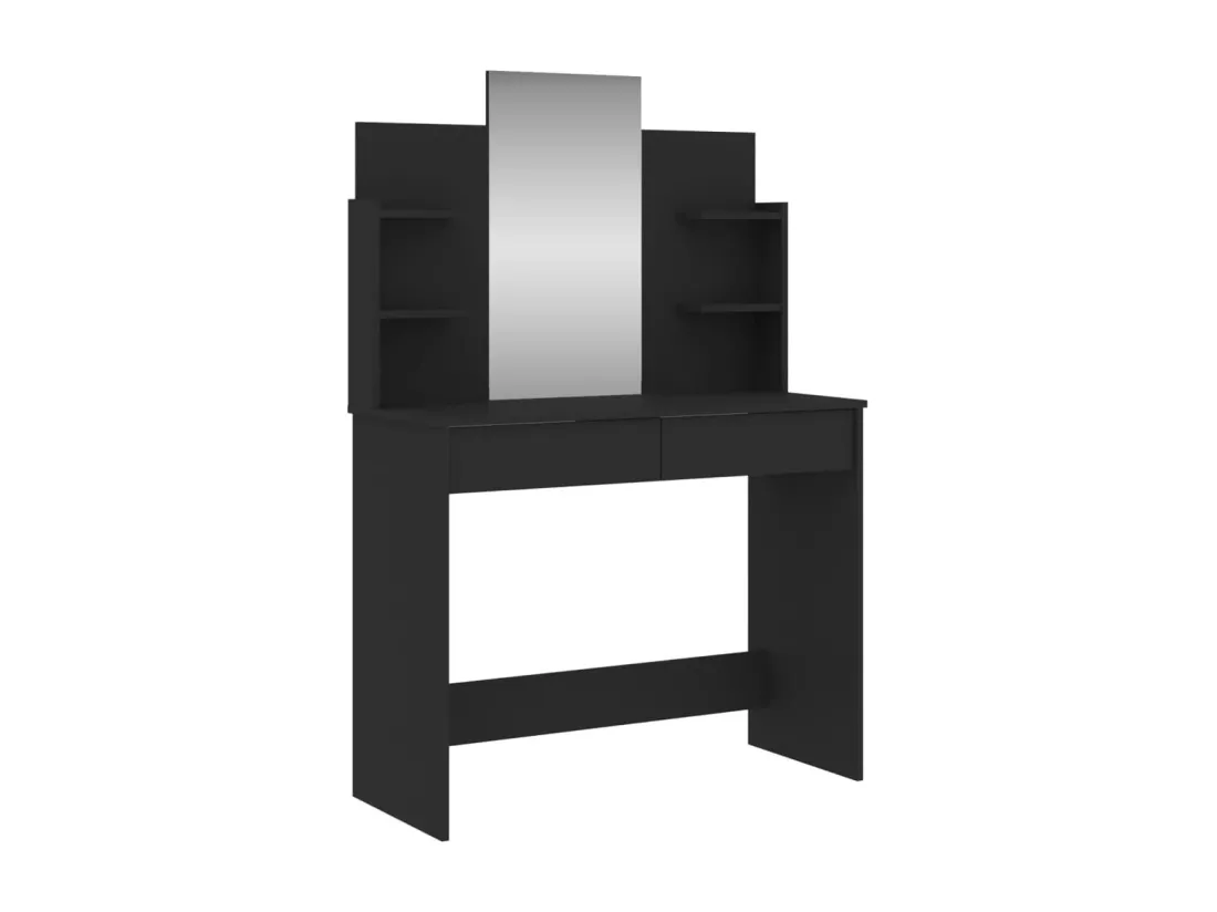 Coiffeuse avec miroir noir 96x39x142 cm