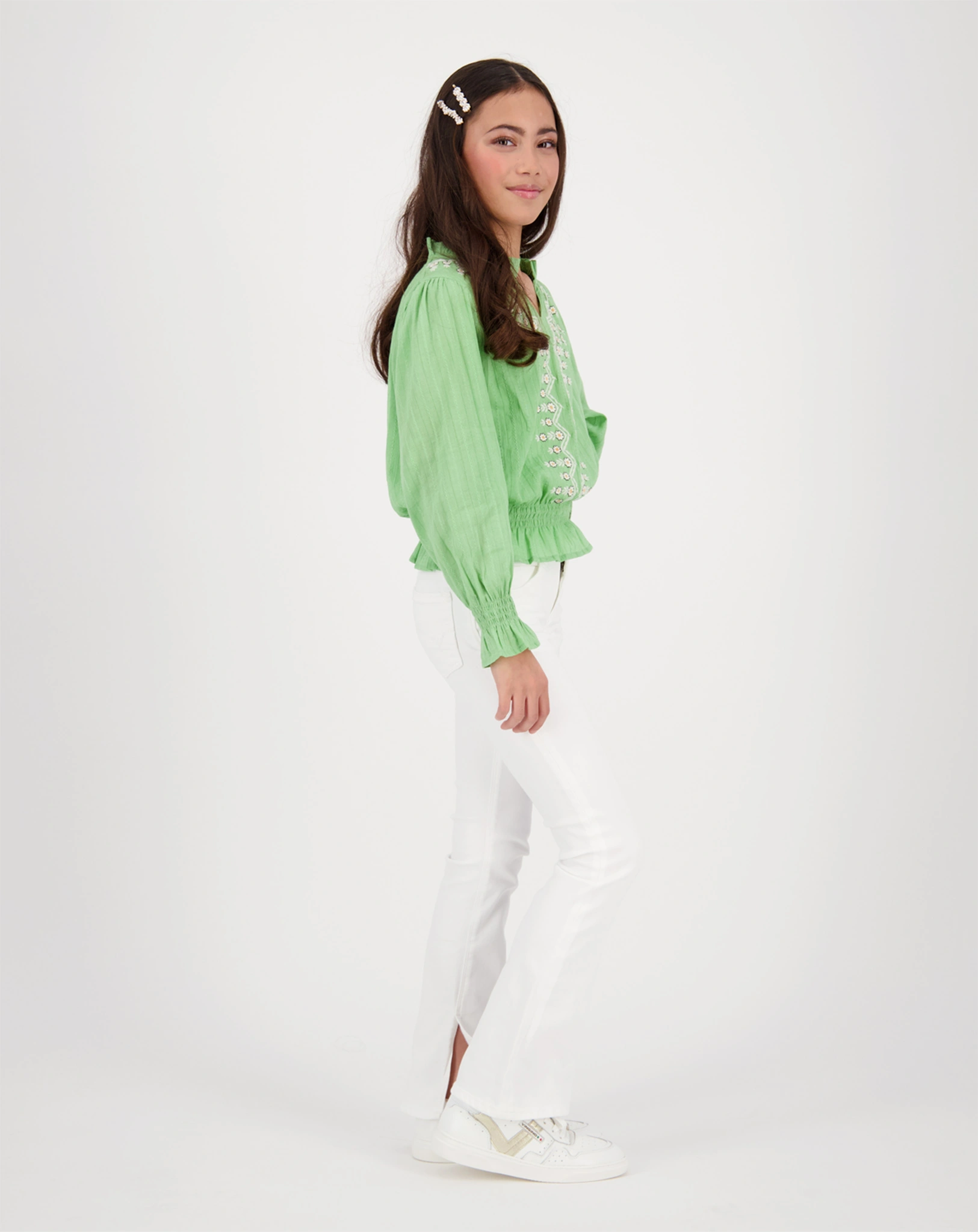 Langarm-Bluse LANA in pea green