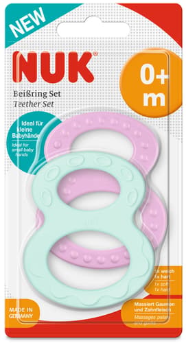 NUK Beißring Set mit verschiedenen Oberflächen, ab 0 Monaten