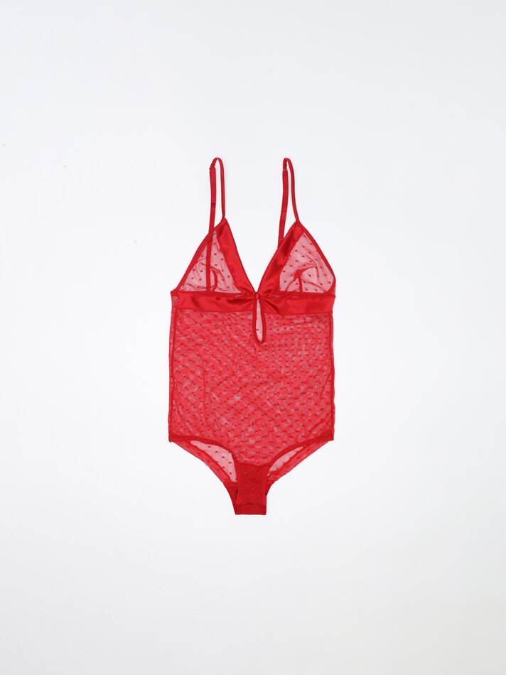 Body de tule - Vermelho