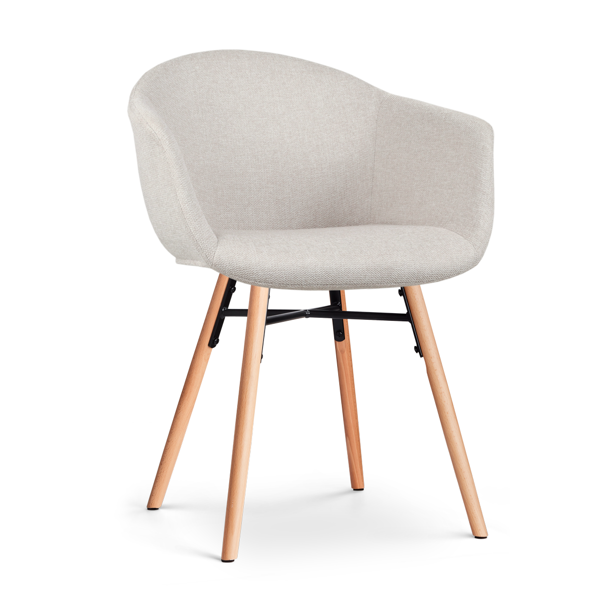 Eetkamerstoel Nena-Otis houten onderstel beige