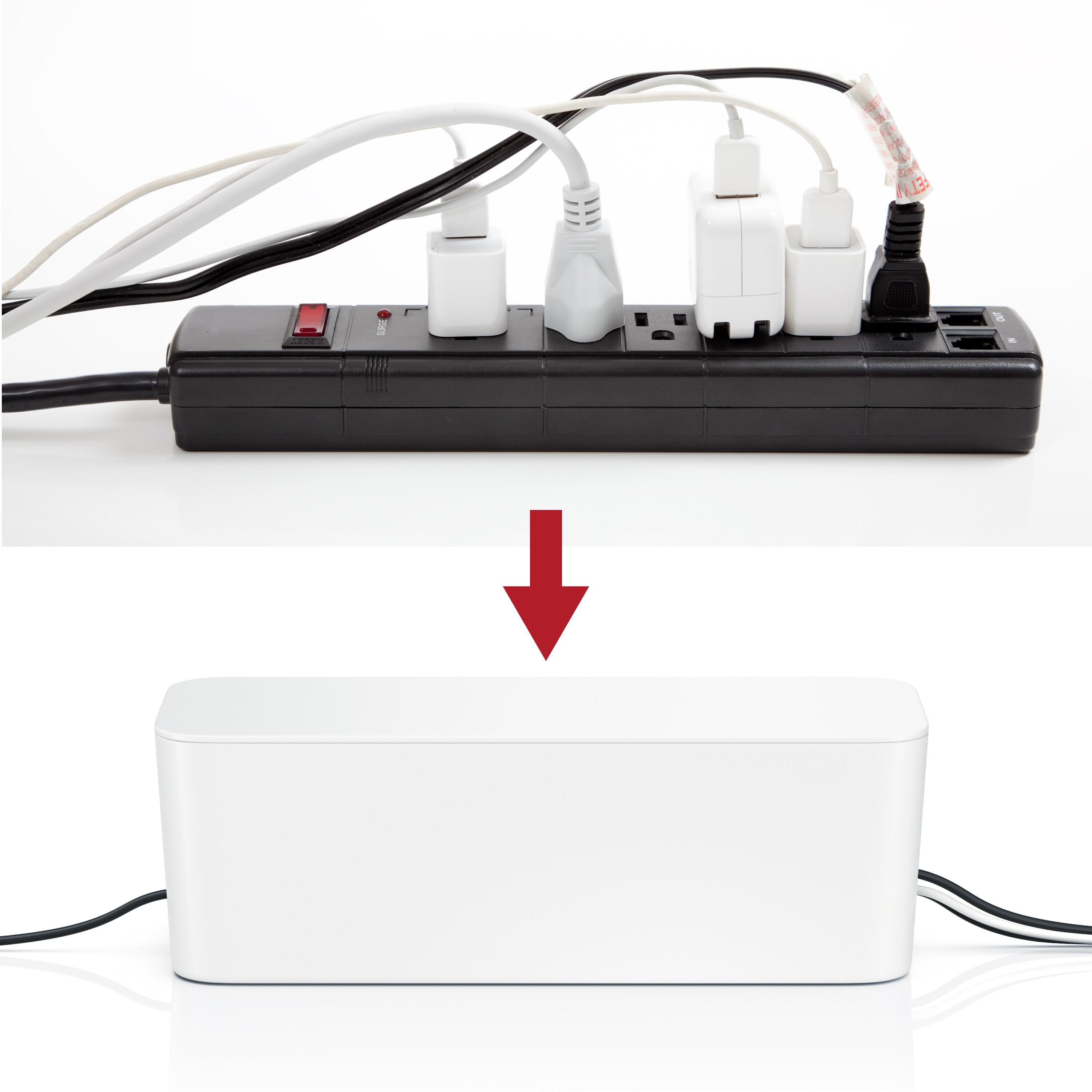 BEARWARE Kabelbox, Kabel Box mit Gummifüßen - Kabelmanagement / dezente Optik / Ladebox
