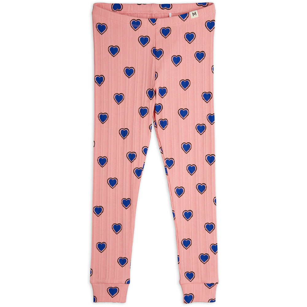 Køb Mini Rodini Pink Outlined Hearts AOP Leggings