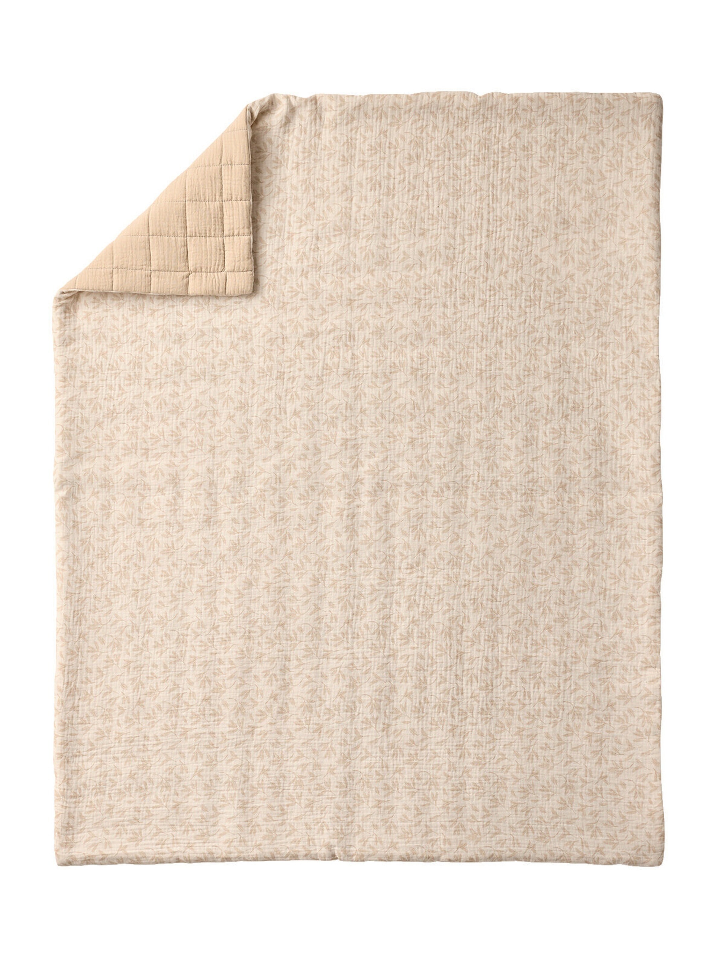 Vertbaudet Baby Spieldecke/Laufstalleinlage aus Musselin HYGGE beige bedruckt