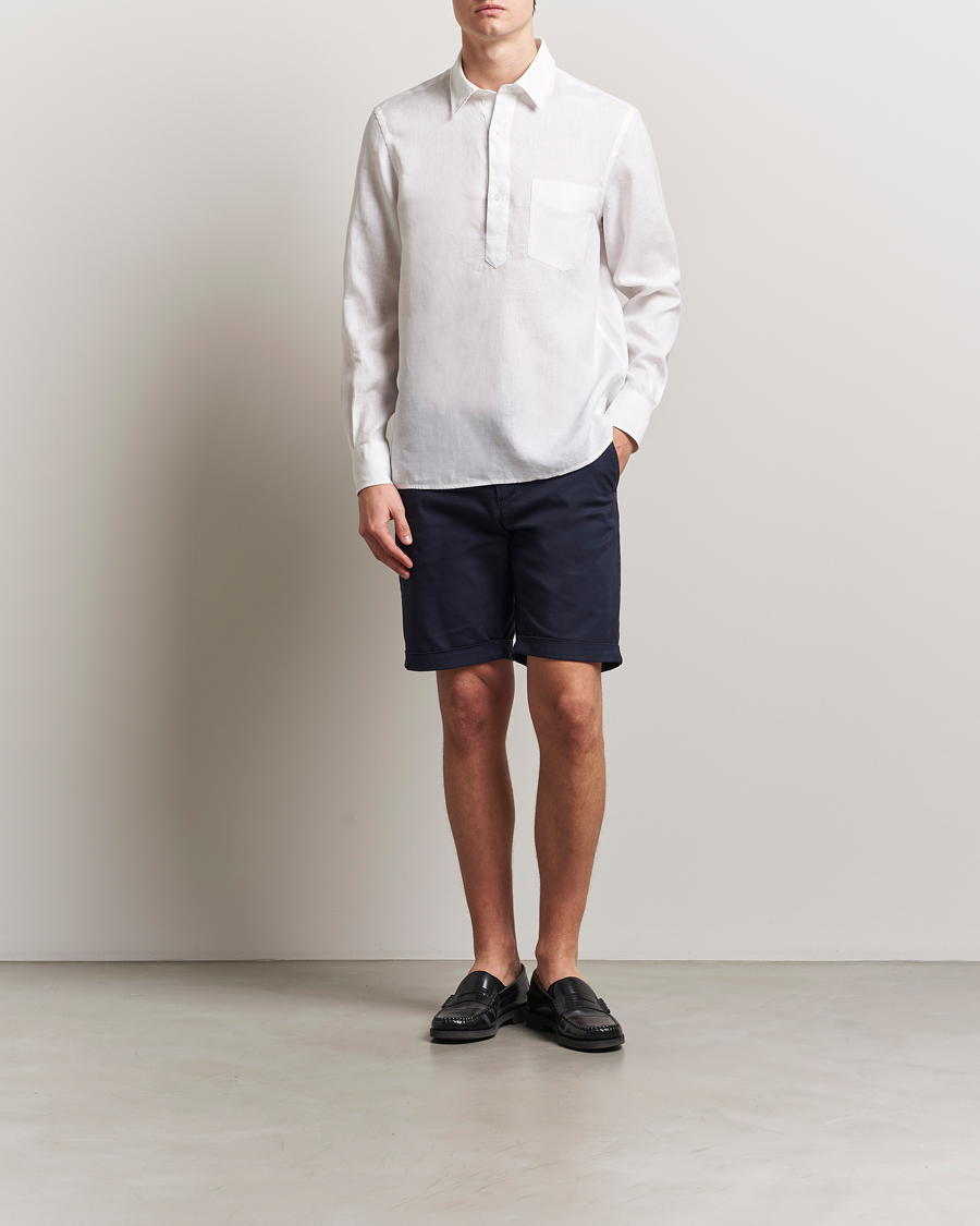 Aspesi Linen Popover Shirt White