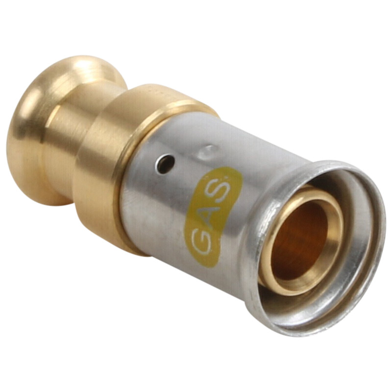 Henco gas pers overgangsstuk messing 15x20mm
