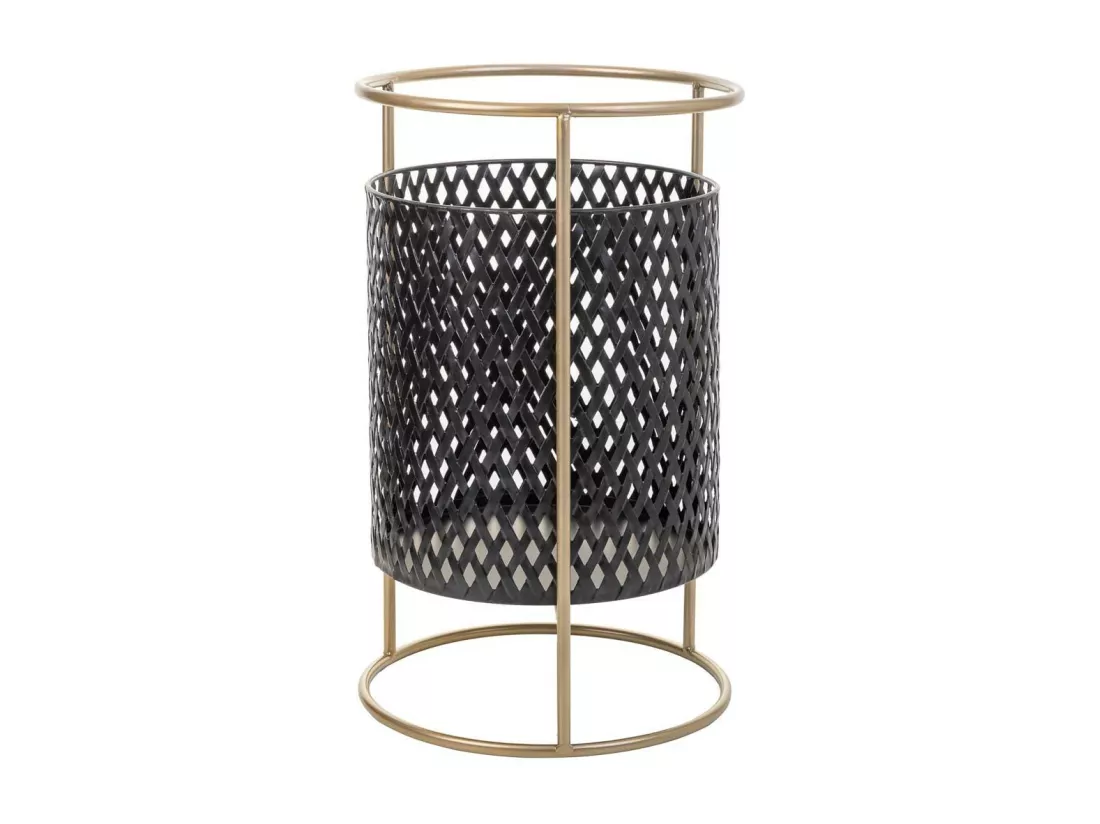 Lot de 3 jardinières en métal avec support en métal noir 31x31x72h-26x26x57h-21x21x42h cm