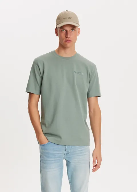 T-shirt met print life blauw (AQUA)