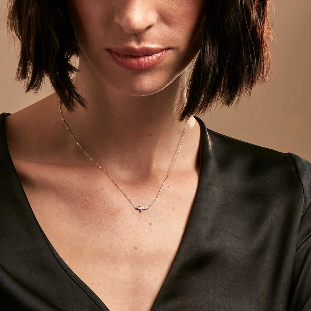 Collier Like A Virgin Or Blanc Oxyde De Zirconium