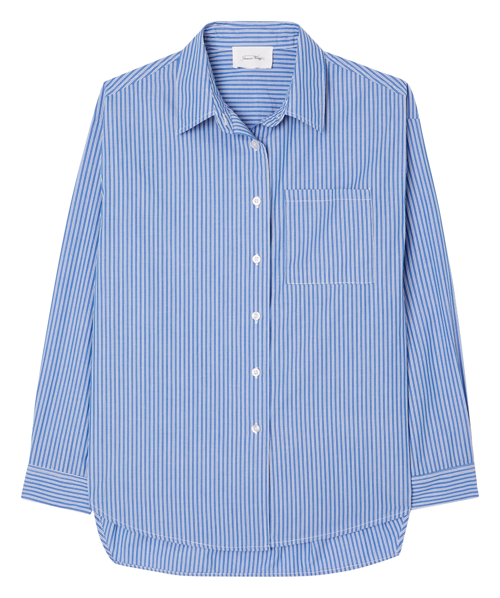 ZATYBAY - Chemise droite rayée en coton | Bleu