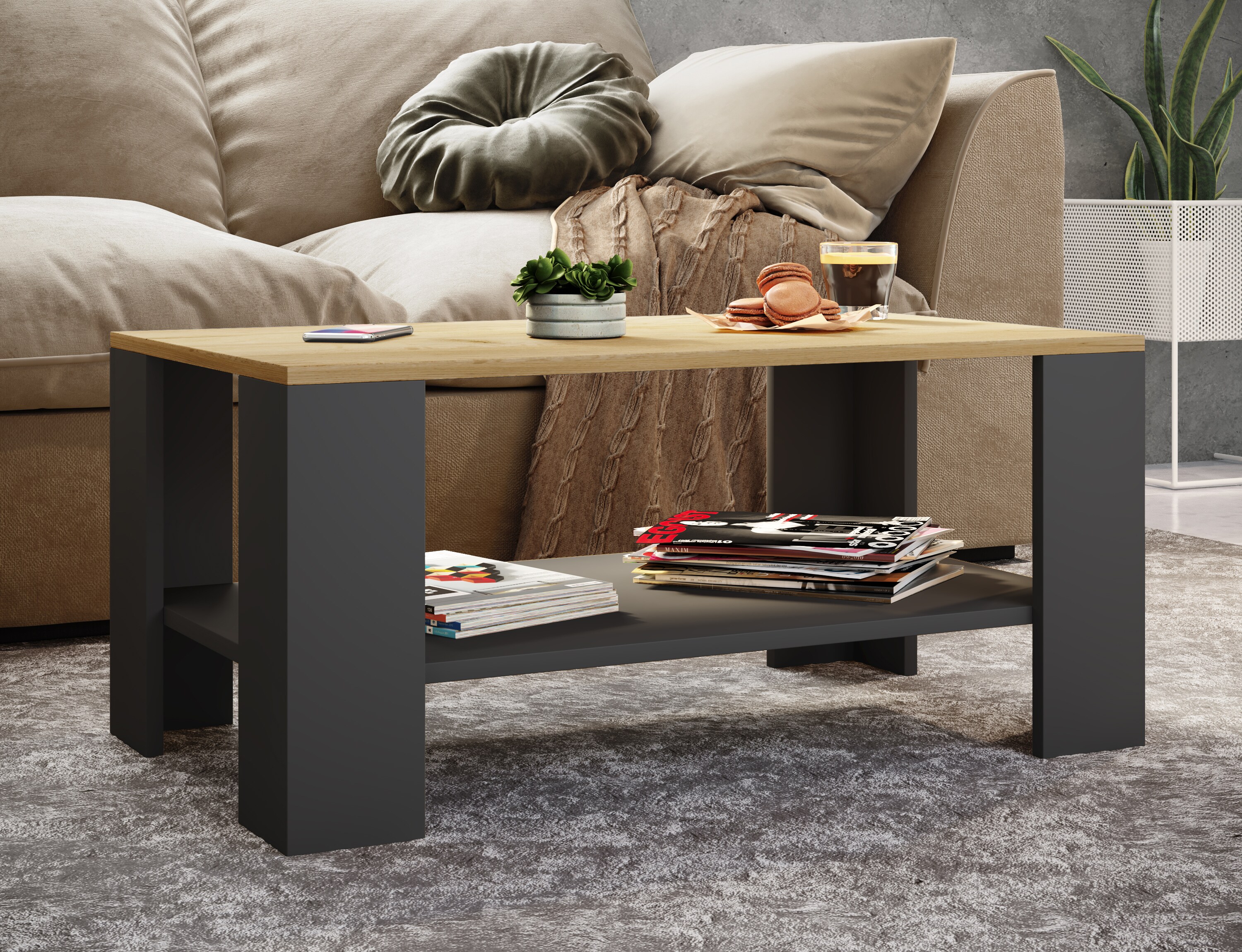VCM Holz Beistelltisch Couchtisch Sofatisch Wohnzimmertisch Dalus