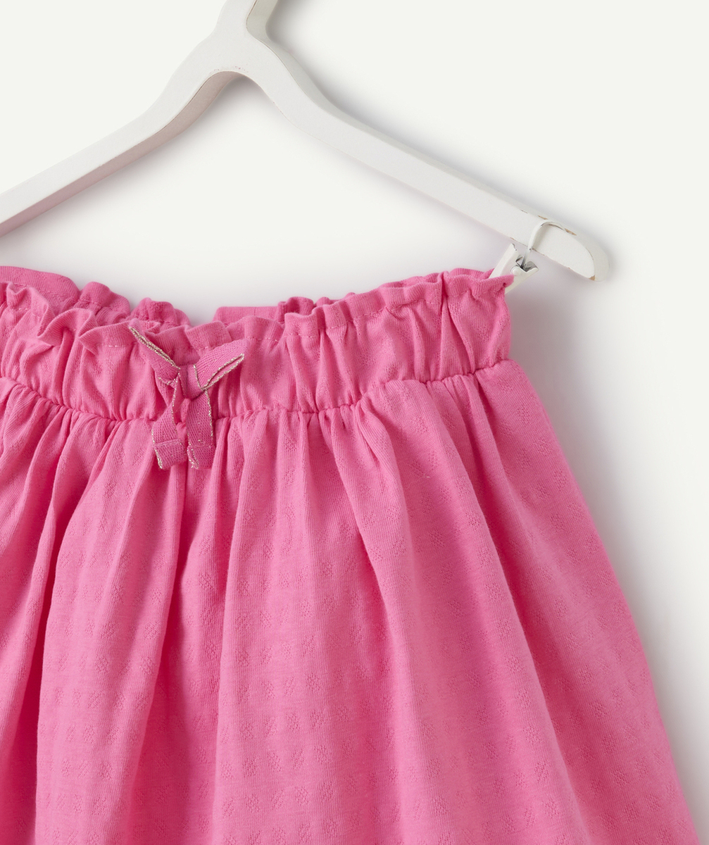 jupe fille rose en coton bio