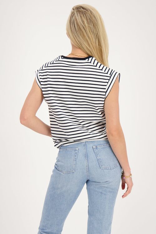 Zwart witte top mouwloos