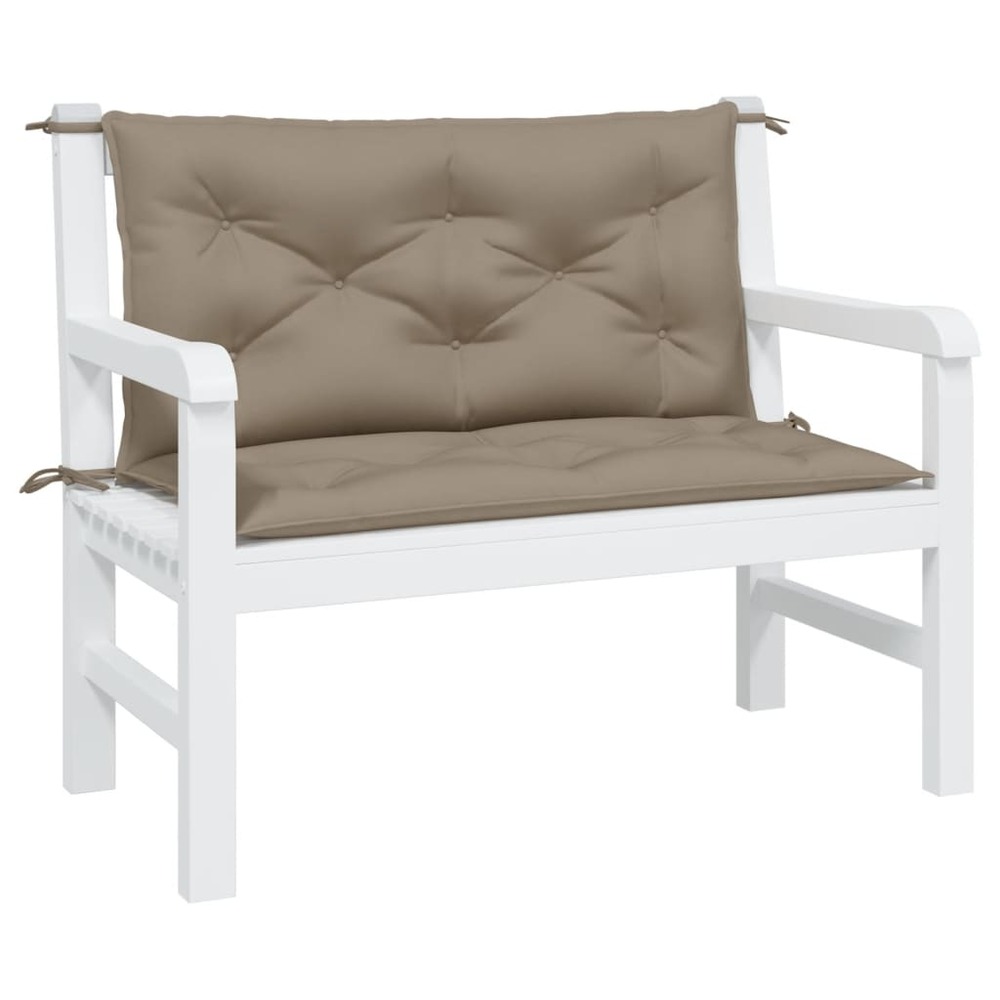 Coussins de banc de jardin 2 pcs taupe 100x50x7 cm tissu oxford