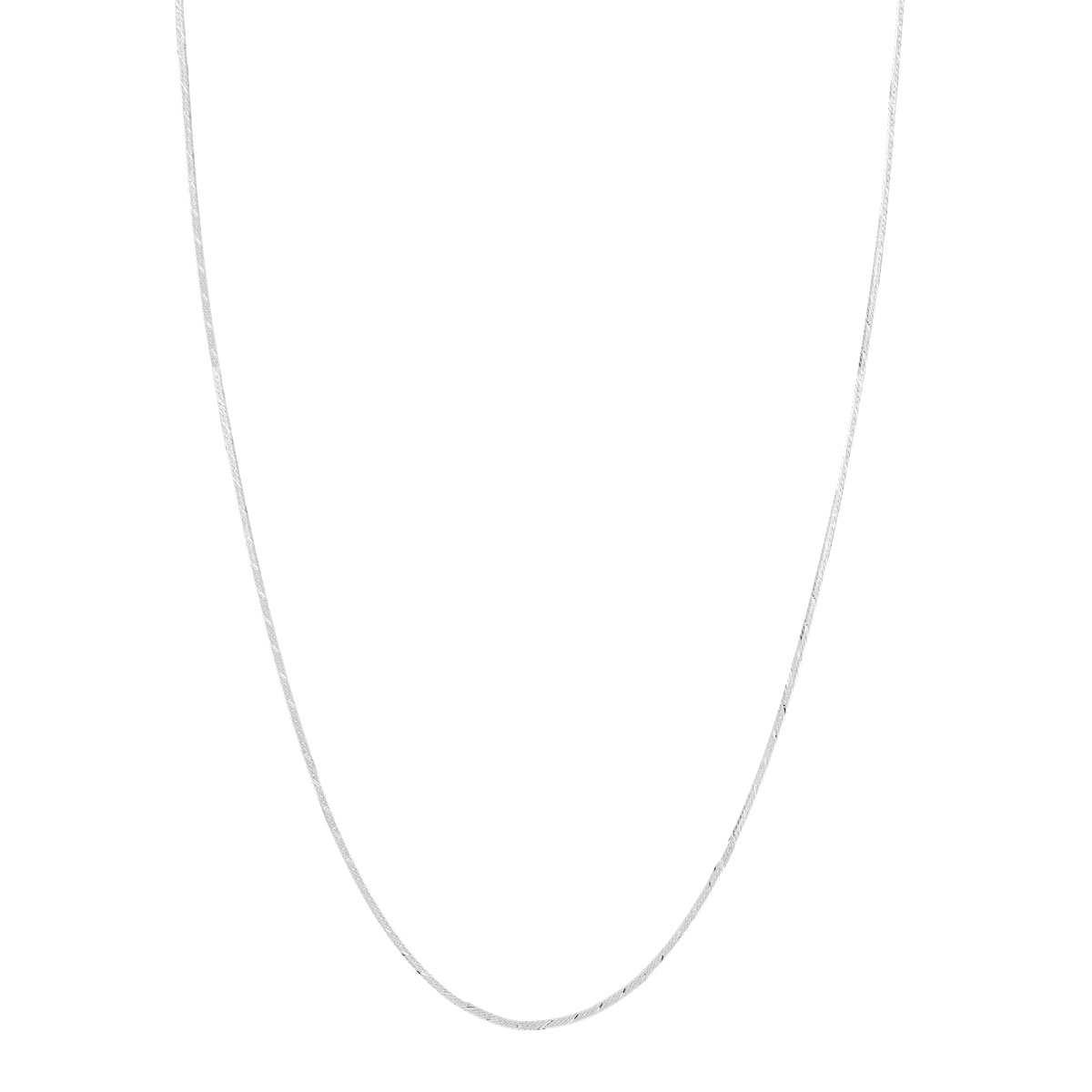 Chaine or blanc 375 maille serpent plate 45 cm