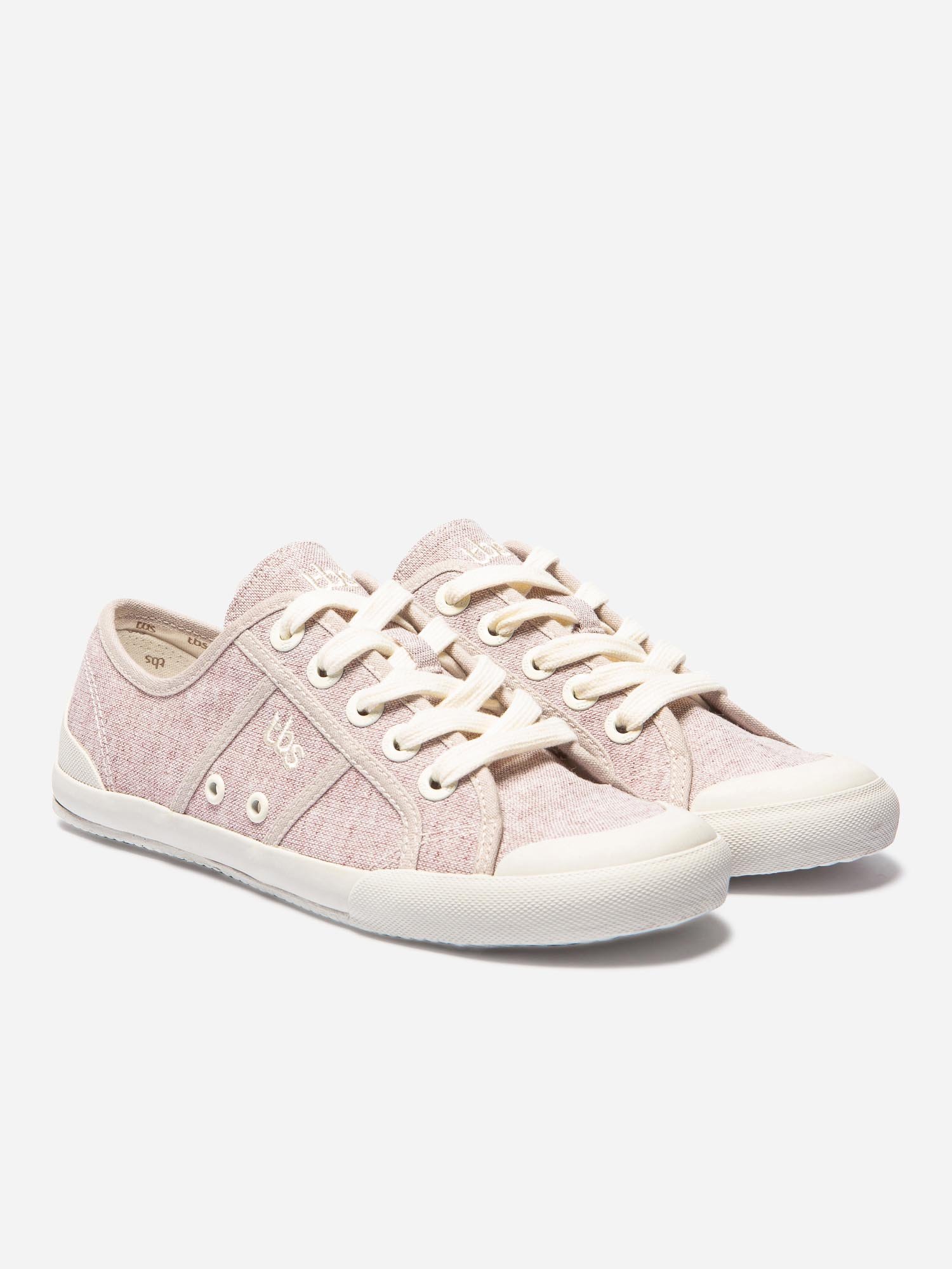 Tennis Femme En Toile Gris Rosé