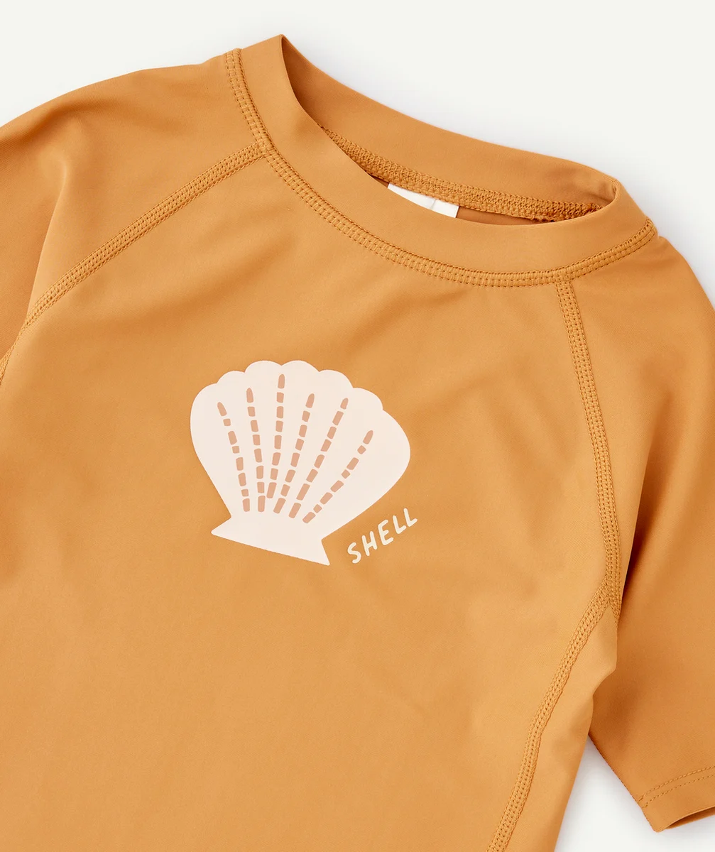LASSIGT-SHIRT ANTI-UV BÉBÉ CARAMEL IMPRIMÉ COQUILLAGE