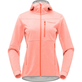 Norrøna Falketind Warm2 Octa Hood Fleecejacke Orange Alert / Peach Amber Damen
