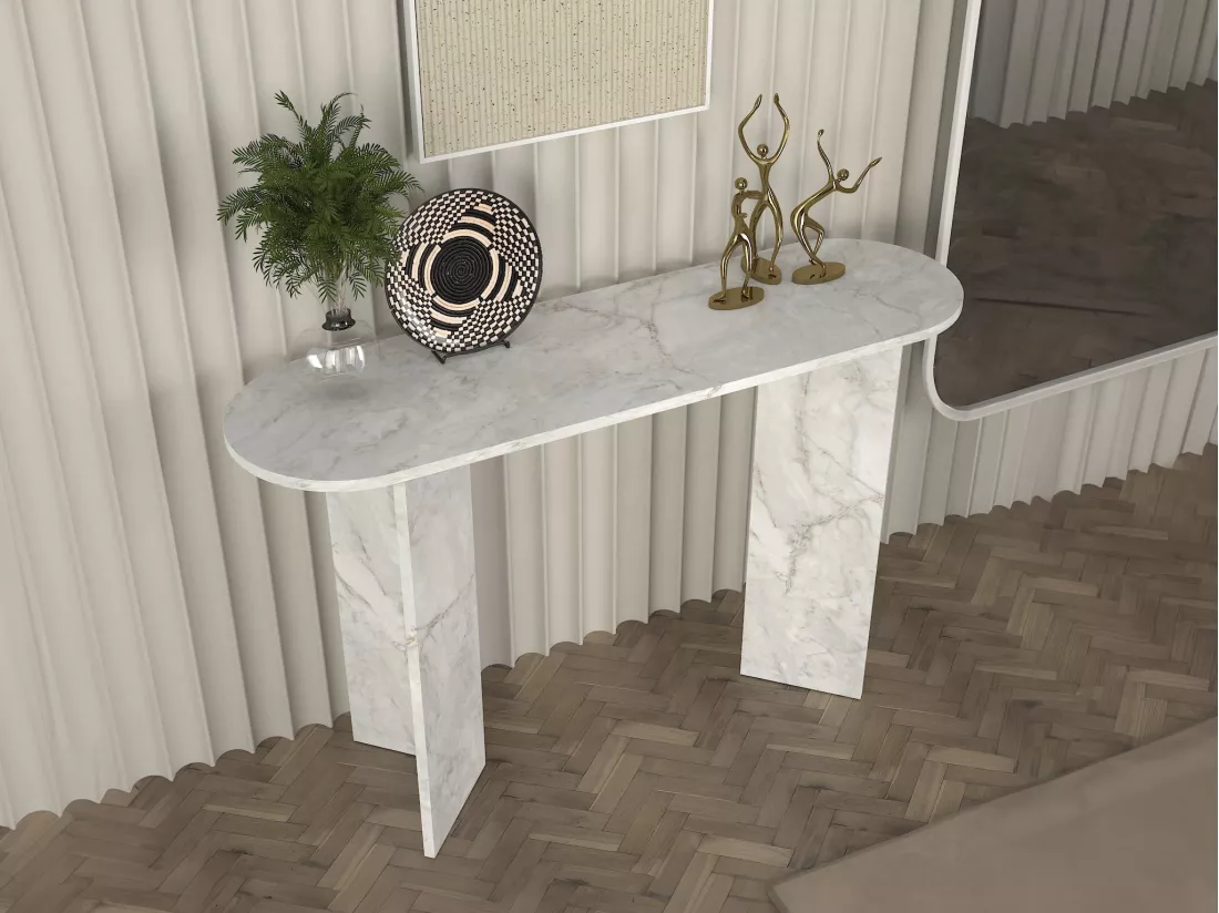 Console - Effet marbre blanc - TOPANIA
