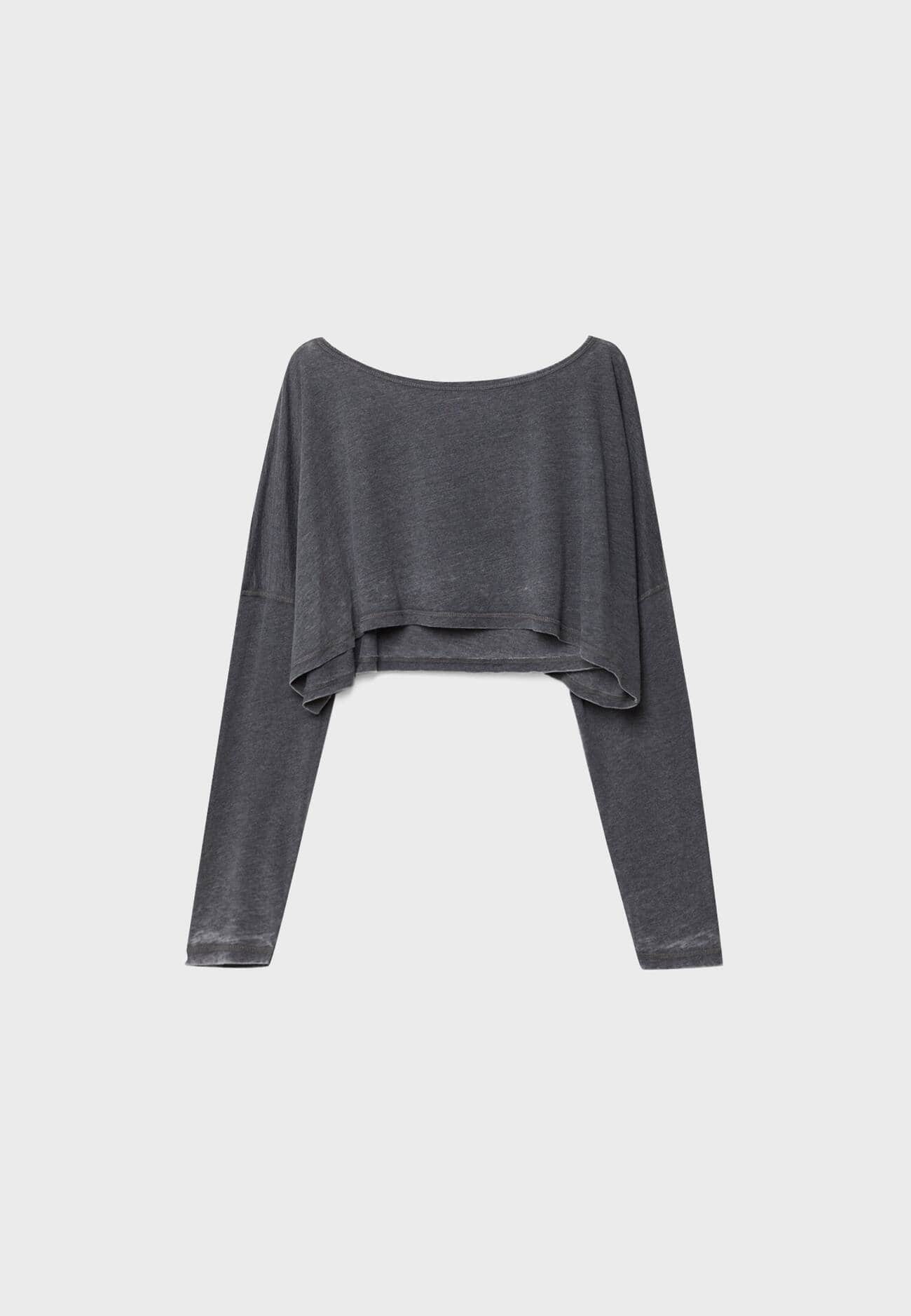 Camiseta cropped oversized