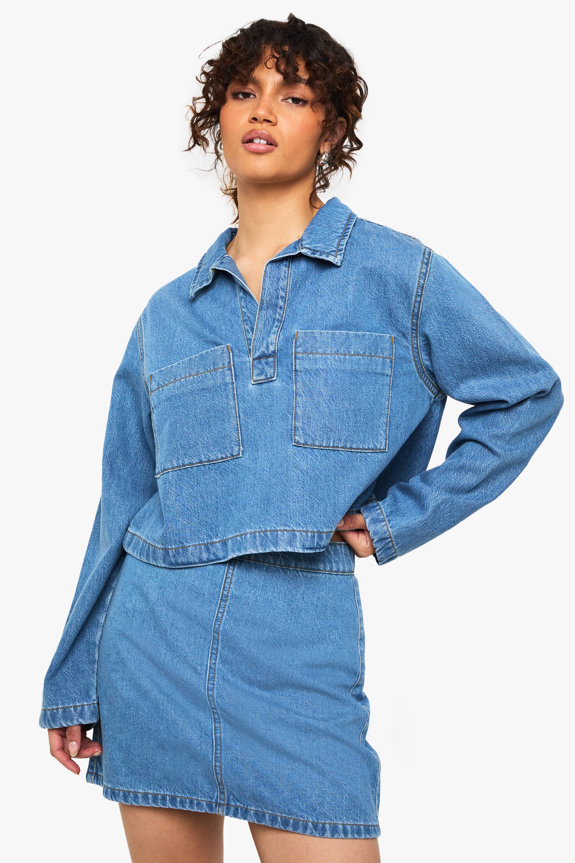 boohoo Jupe en jean A-Line