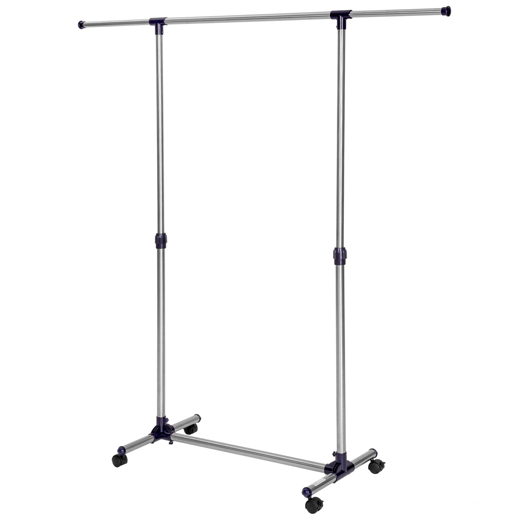 tectake® Kleiderständer, auf Rollen mit 2 Festellbremsen, pflegeleicht, 87 - 150 x 45 x 97 - 166