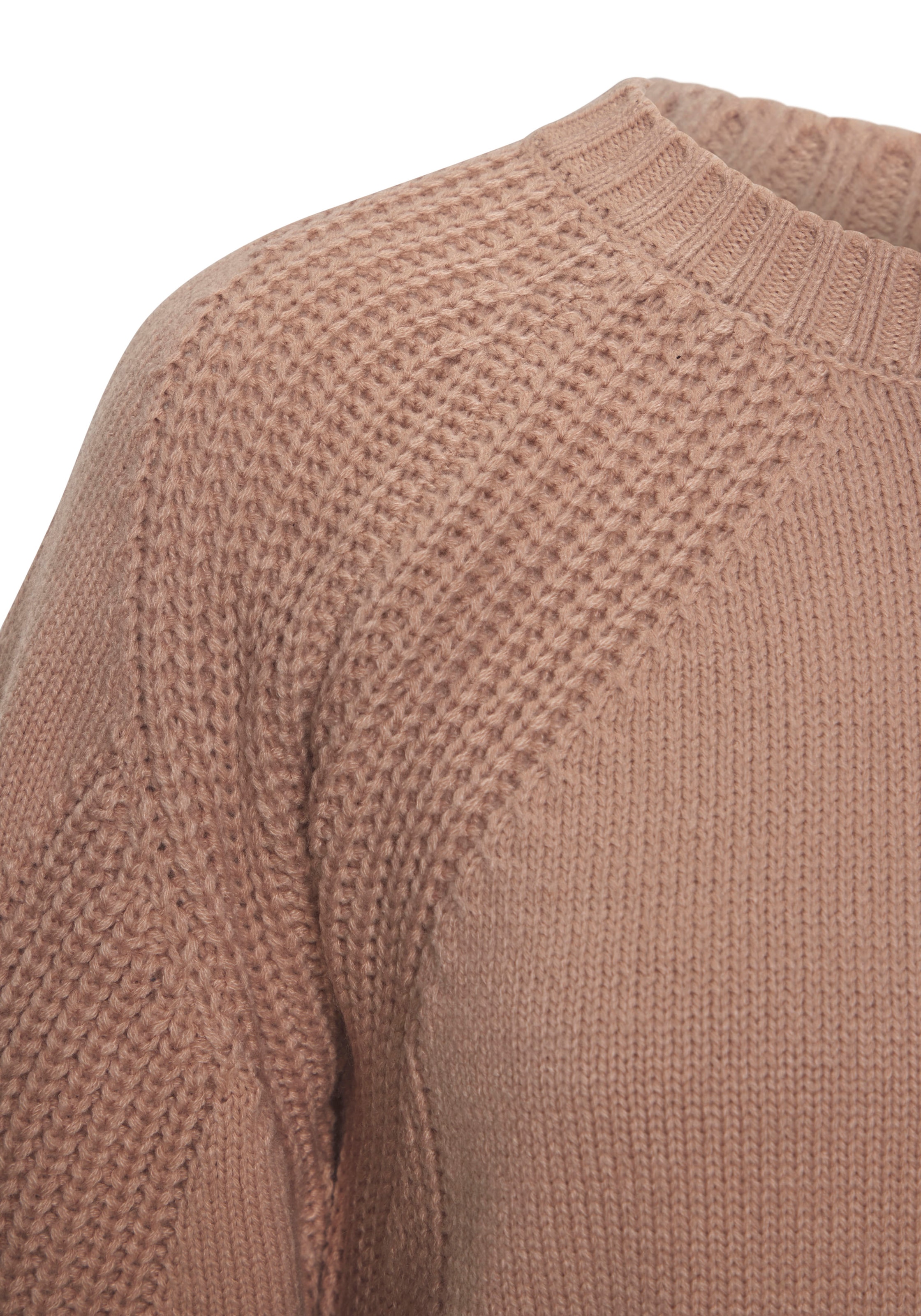 LASCANA Strickpullover , mit Grobstrick-Details, Damen Pullover mit Rundhals