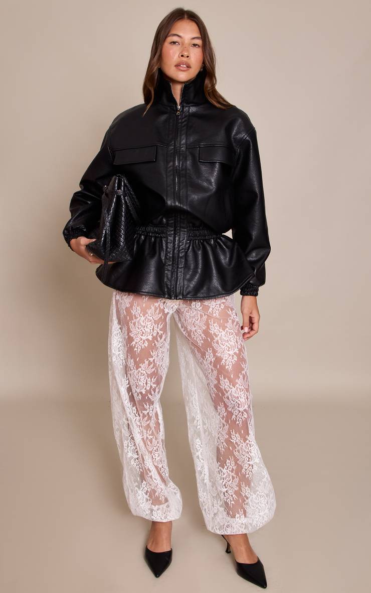 Blanc Pantalon Ballon En Dentelle