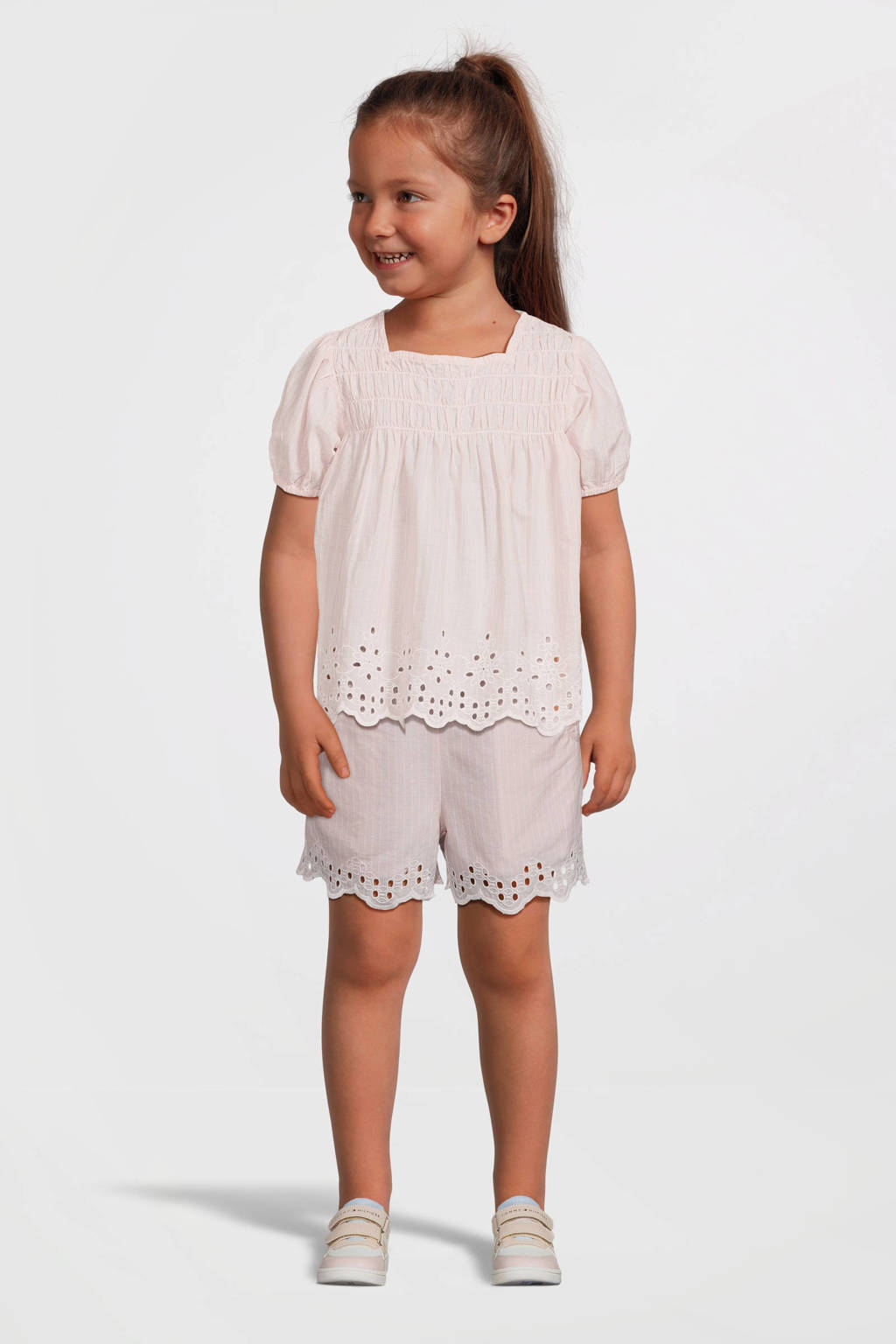 NAME IT gestreepte casual short NMFFESINNE roze