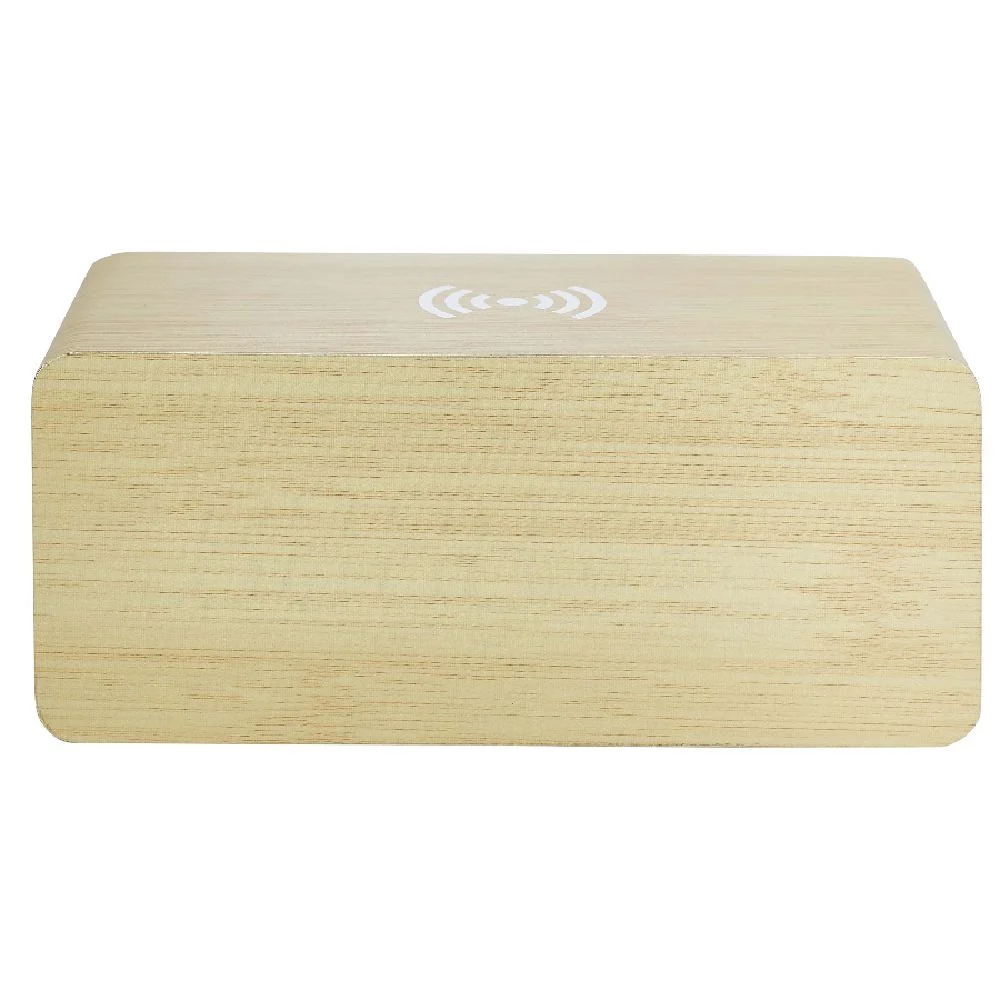 Réveil rectangulaire bois naturel