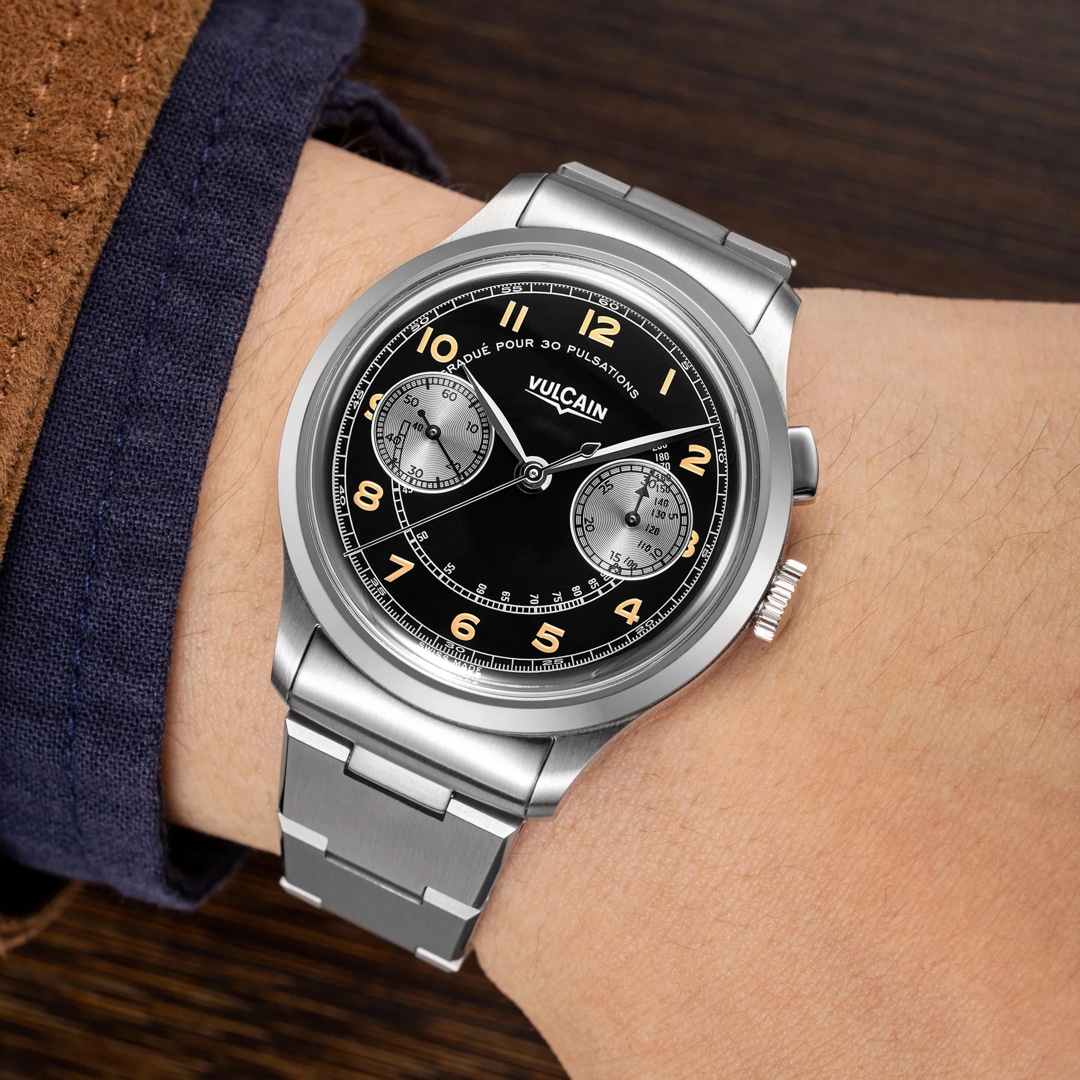 Vulcain Monopusher Heritage Black & White 39mm