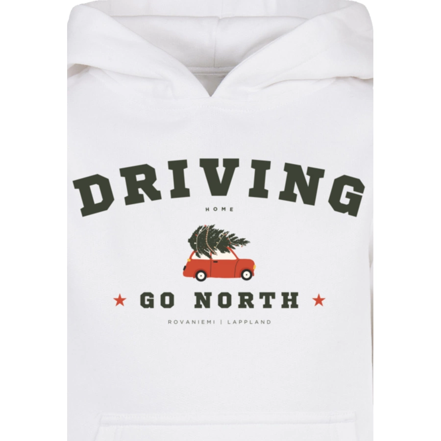 F4NT4STIC Basic Kids Hoodie Driving Home Weihnachten weiß