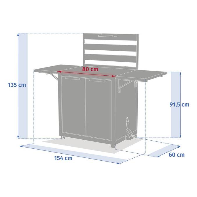 Chariot de jardin pour plancha OXYANA Graphite