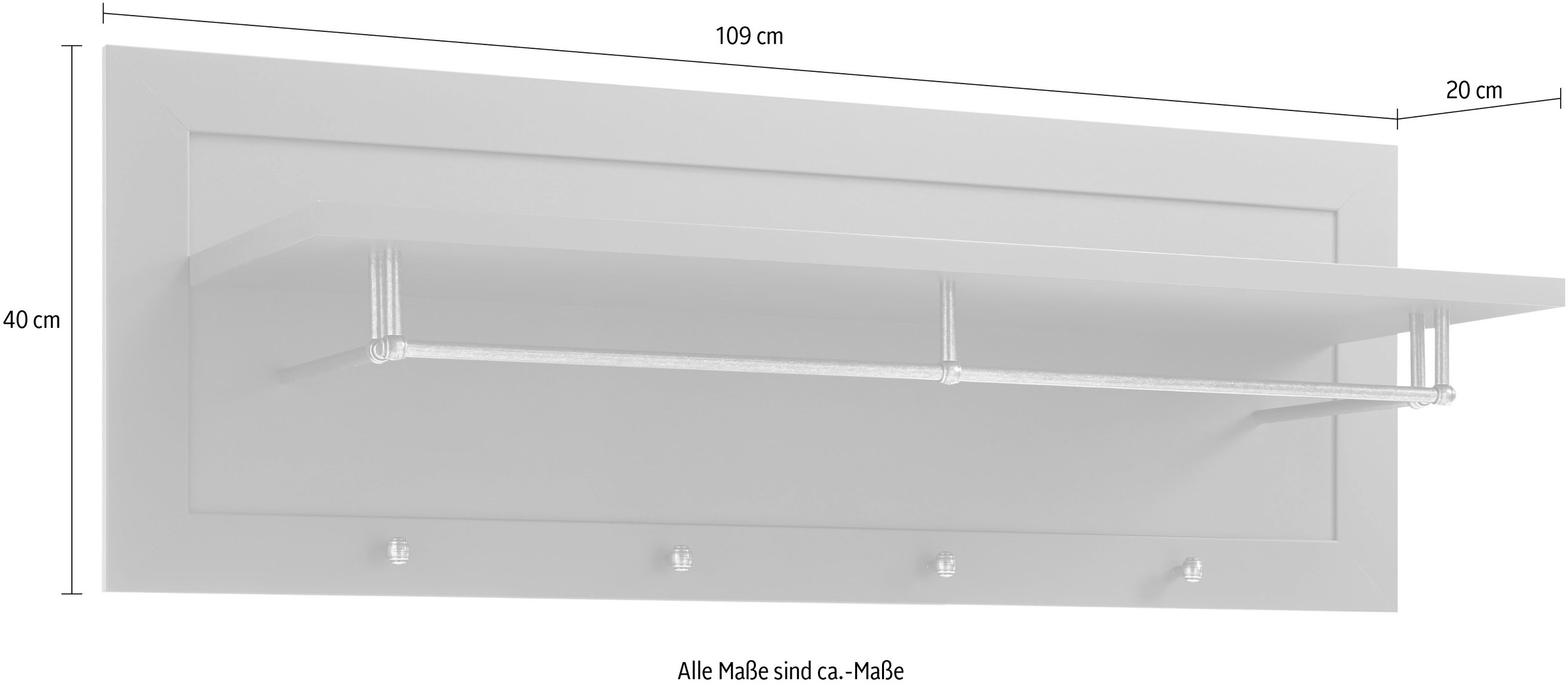 Home affaire Garderobenpaneel »ASCOT« Breite ca. 109 cm