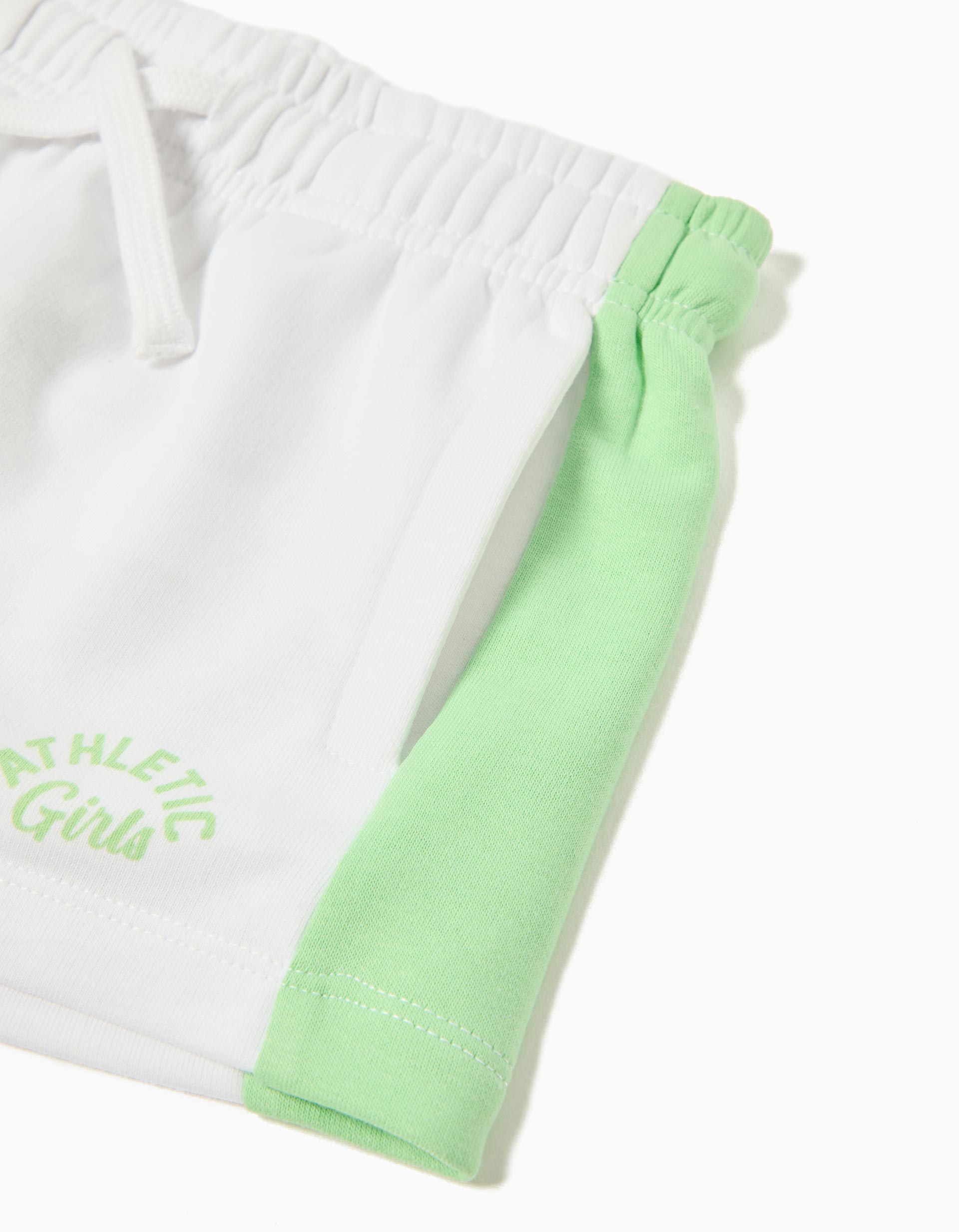 Calções Fleece, Menina, Verde Claro