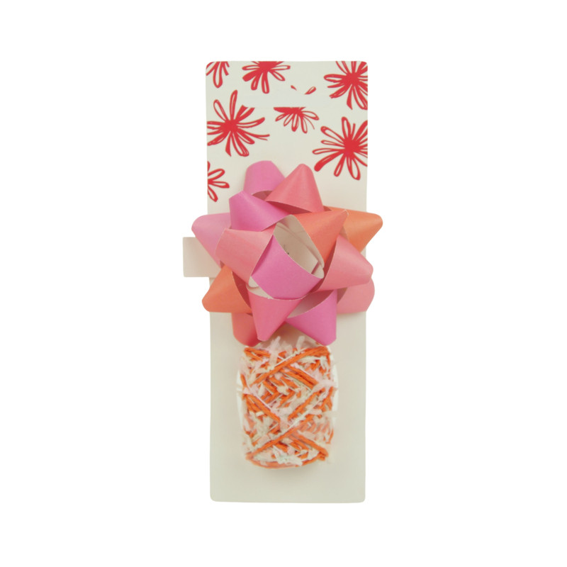 Cadeaulint en strik mix - rood/roze - set van 2