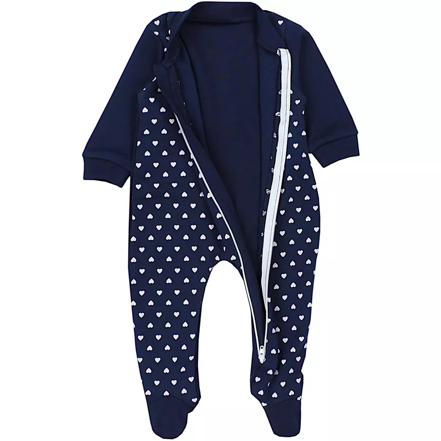 TupTam Baby Unisex Schlafstrampler mit Fuß 3er Pack blau Modell 1