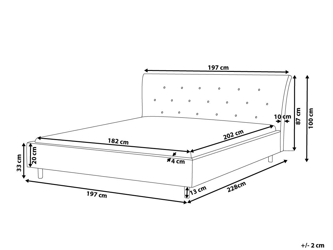 Bed Stof SAVERNE 180 x 200 cm Donkergrijs
