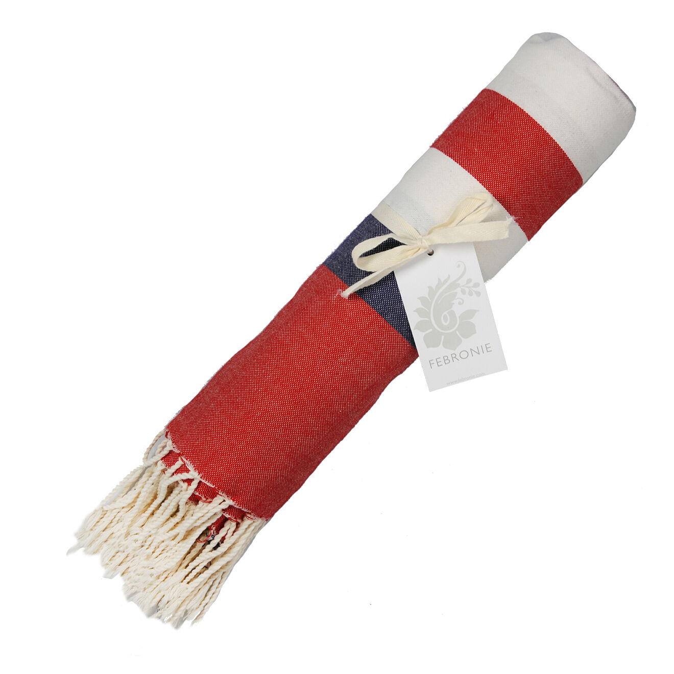 Febronie Fouta Arcachon blanc/rouge/bleu - 100x200 cm