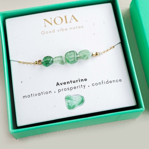 Noia Jewellery | Armband Aventurijn | Goudkleurig
