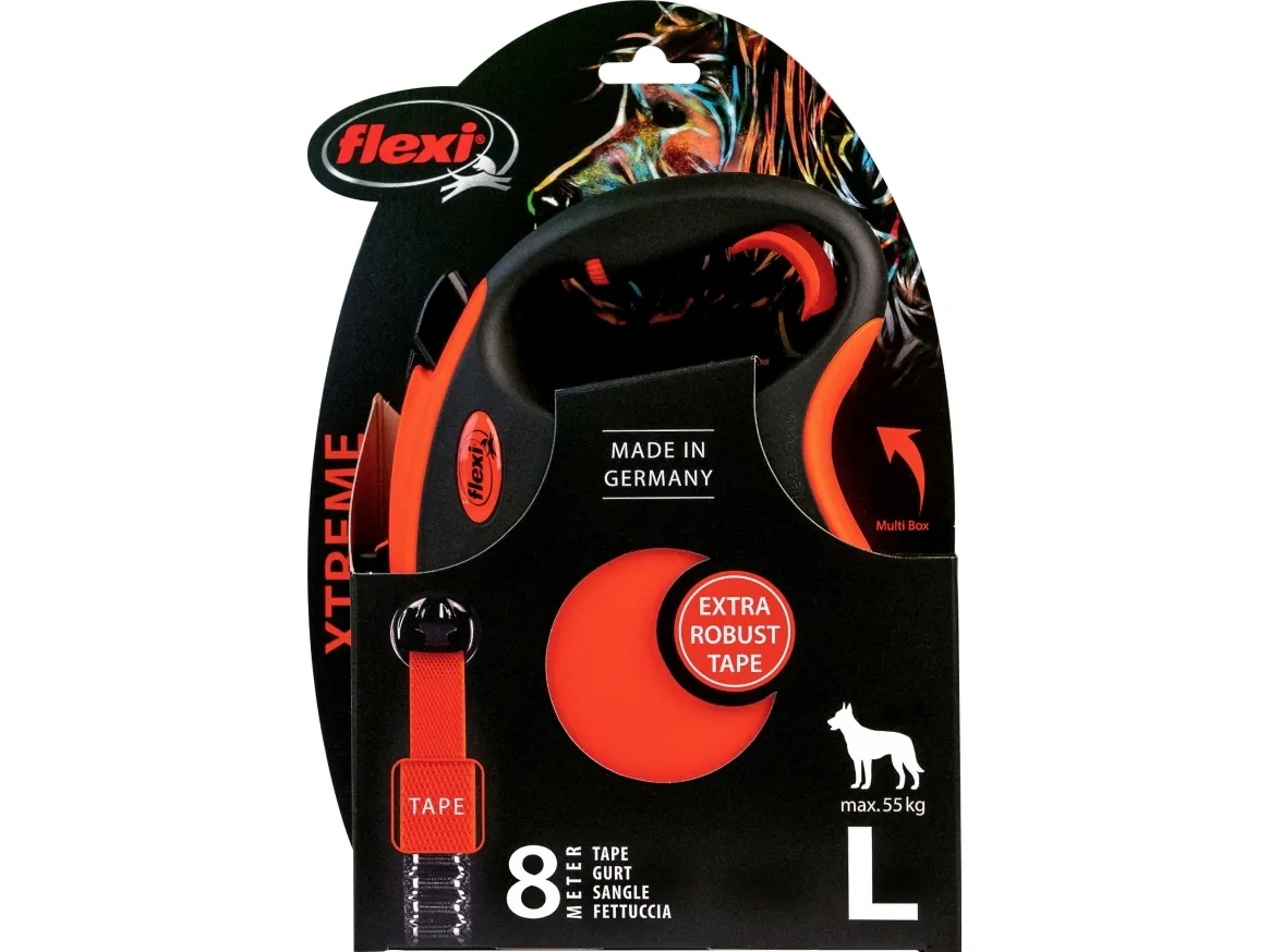 flexi Xtreme line, bånd, L: 8m < 55 kg, orange