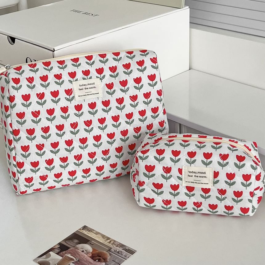 ZenlyHabit - Make-uptas / clutch van bloemenstof (verschillende ontwerpen)