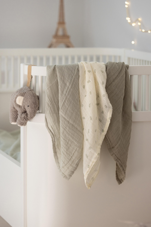 Sebra Mousseline handdoek set van 3 Blue Olive/Forest Lake Blue