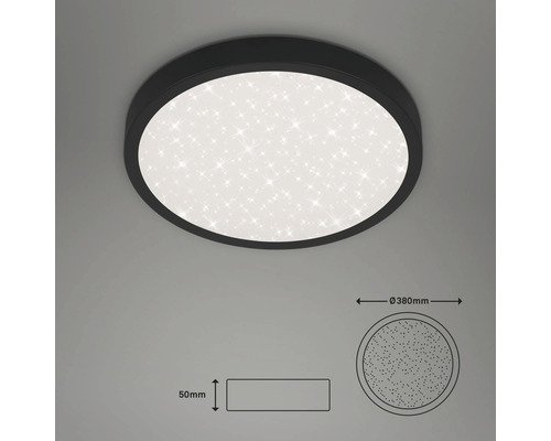 LED plafondlamp 24W 3000 lm 4000 K Ø 38 cm Runa zwart + sterrenhemel