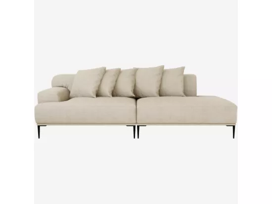 HABITAT - Méridienne gauche en coton et lin garnie de plumes - Beige - Ottone II